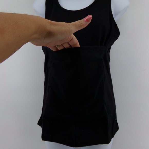 Black Cotton Kangaroo Tank top Baby pouch - Picture 5 of 5
